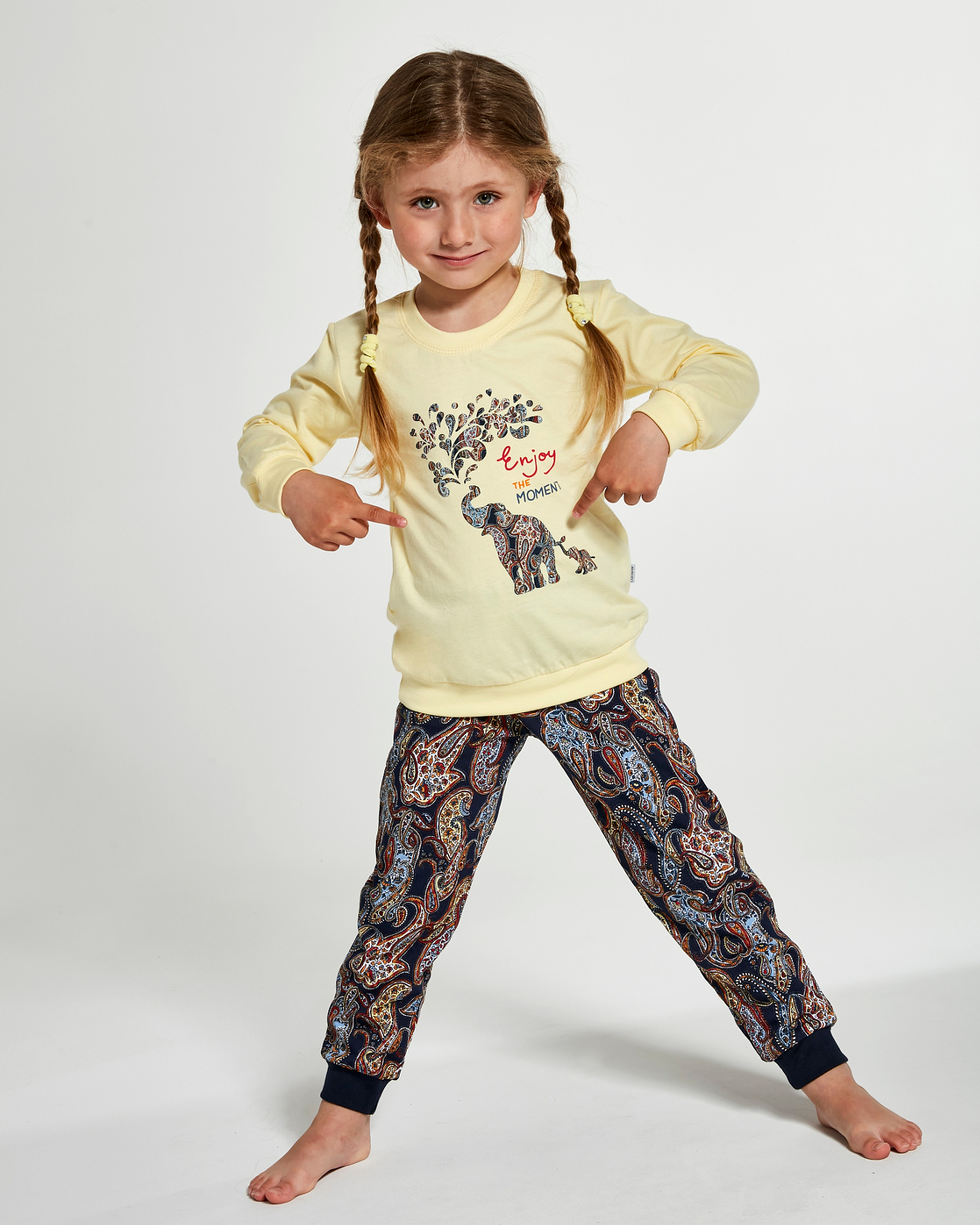 Пижама джемпер + брюки для девочек Cornette 166337