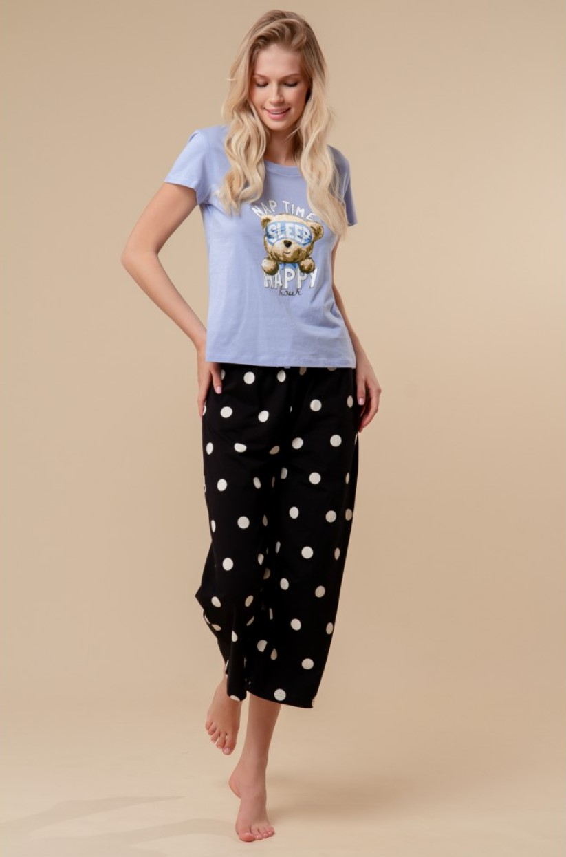 Пижама футболка + брюки для женщин Indefini 176838