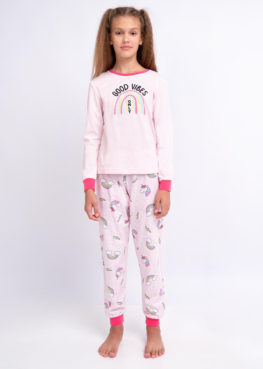 Пижама джемпер + брюки для девочек Clever 173298