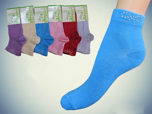 144085 Женские носки TR SANDRA бамбук(стразы)