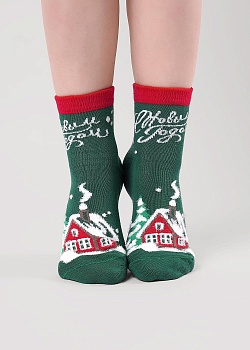 Носки цветные Новый год для девочек и мальчиков Clever 185320