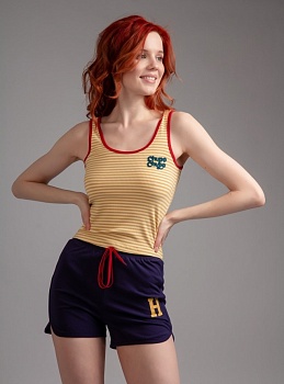 Пижама майка + шорты для женщин Indefini 173961