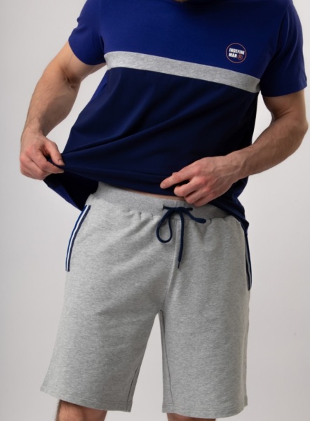 173775 Мужская пижама INDEFINI (футболка+шорты) PBZ3017 (1)