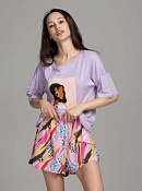 Пижама футболка + шорты для женщин Indefini 173555