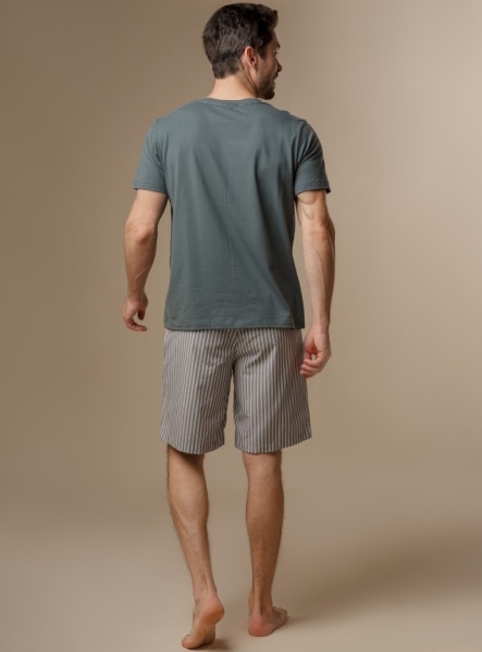 177530 Пижама мужская (футболка+шорты) INDEFINI PBZ3040 (1)