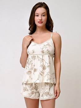 Пижама майка + шорты для женщин Indefini 178701