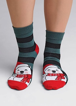 Носки цветные Новый год для девочек и мальчиков Clever 177041