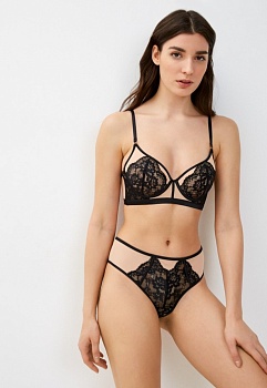 Комплект белья бюстгальтер + стринги + слипы для женщин Indefini 173369