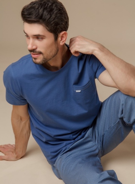 177649 Пижама мужская INDEFINI (футболка+брюки) PBC3047 (2)