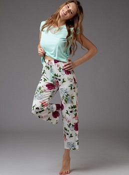 Пижама футболка + брюки для женщин Indefini 173956