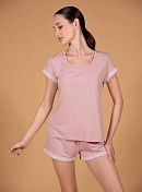 Пижама футболка + шорты для женщин Indefini 173393