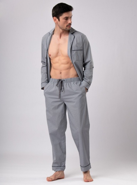 173572 Пижама мужская INDEFINI (рубашка+брюки) PBC1025 (1)