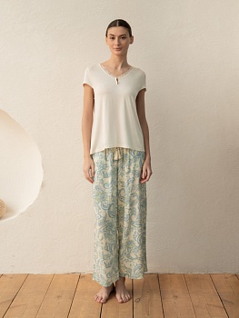 Пижама футболка + брюки для женщин Indefini 180070