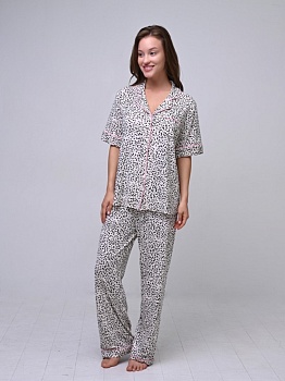 Пижама футболка + брюки для женщин Indefini 179750