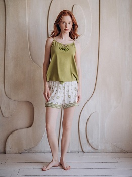 Пижама майка + шорты для женщин Indefini 184890