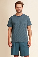 Пижама футболка + шорты для мужчин Key 173436