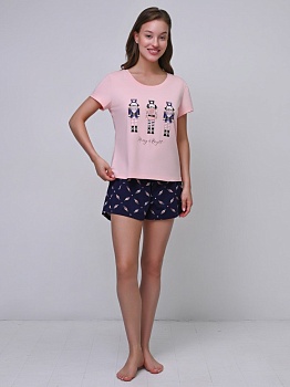 Пижама футболка + шорты для женщин Indefini 179166
