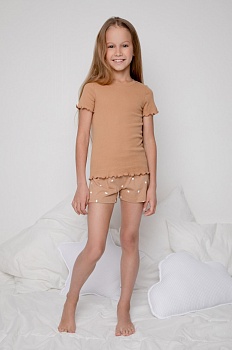 Пижама футболка + шорты для девочек CROCKID 173972