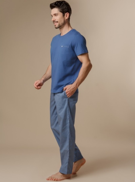 177649 Пижама мужская INDEFINI (футболка+брюки) PBC3047 (1)