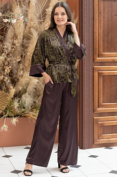 Пижама жакет + топ + брюки для женщин Mia-Аmore 177417