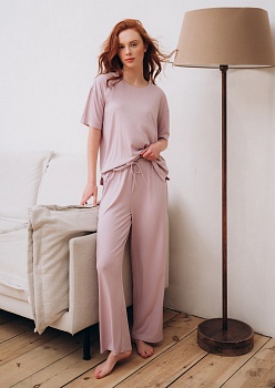 Пижама футболка + брюки для женщин Indefini 186124