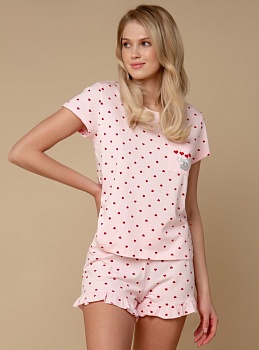 Пижама футболка + шорты для женщин Indefini 177560