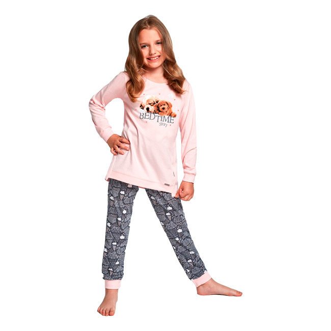 Пижама джемпер + брюки для девочек Cornette 152874