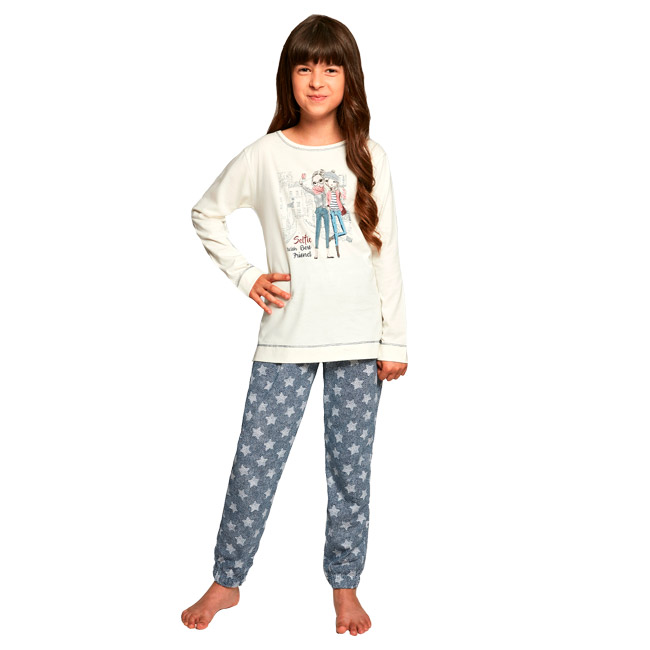 Пижама джемпер + брюки для девочек Cornette 152885